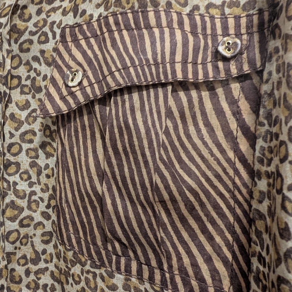 Zimmermann Tan and Brown Cuffed Sleeve Blouse - Picture 4 of 6